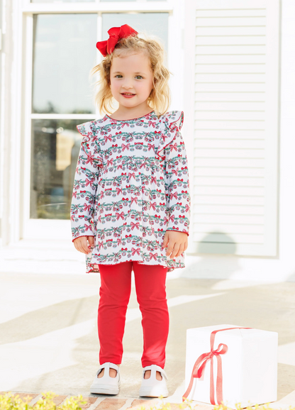 Bows & Baubles Christmas Flutter Pants Set