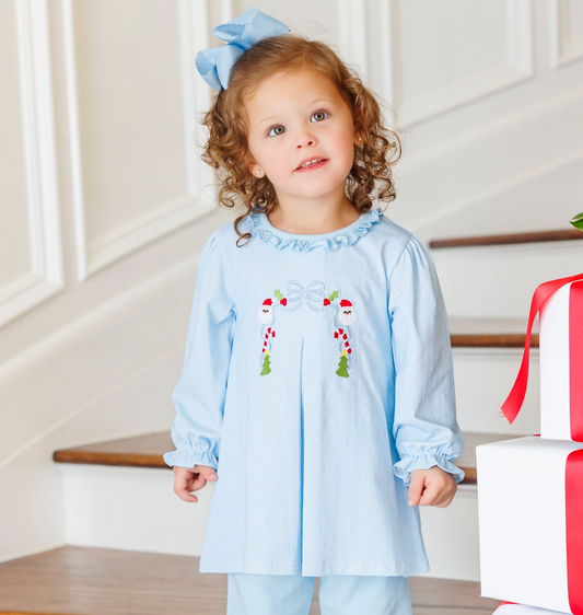 A Classic Christmas Pleat Bloomer Pants Set (Girl)