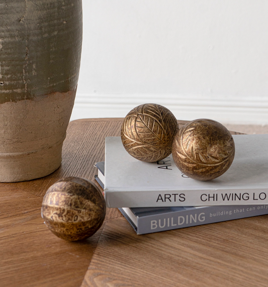 Artisan Leafwood Wooden Orbs