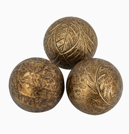 Artisan Leafwood Wooden Orbs
