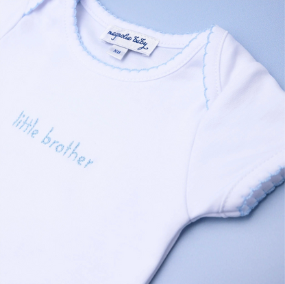Little Brother Embroidered Lap Bodysuit