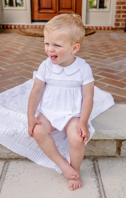 Bailey Baby Blanket - Worth Ave White Pointelle