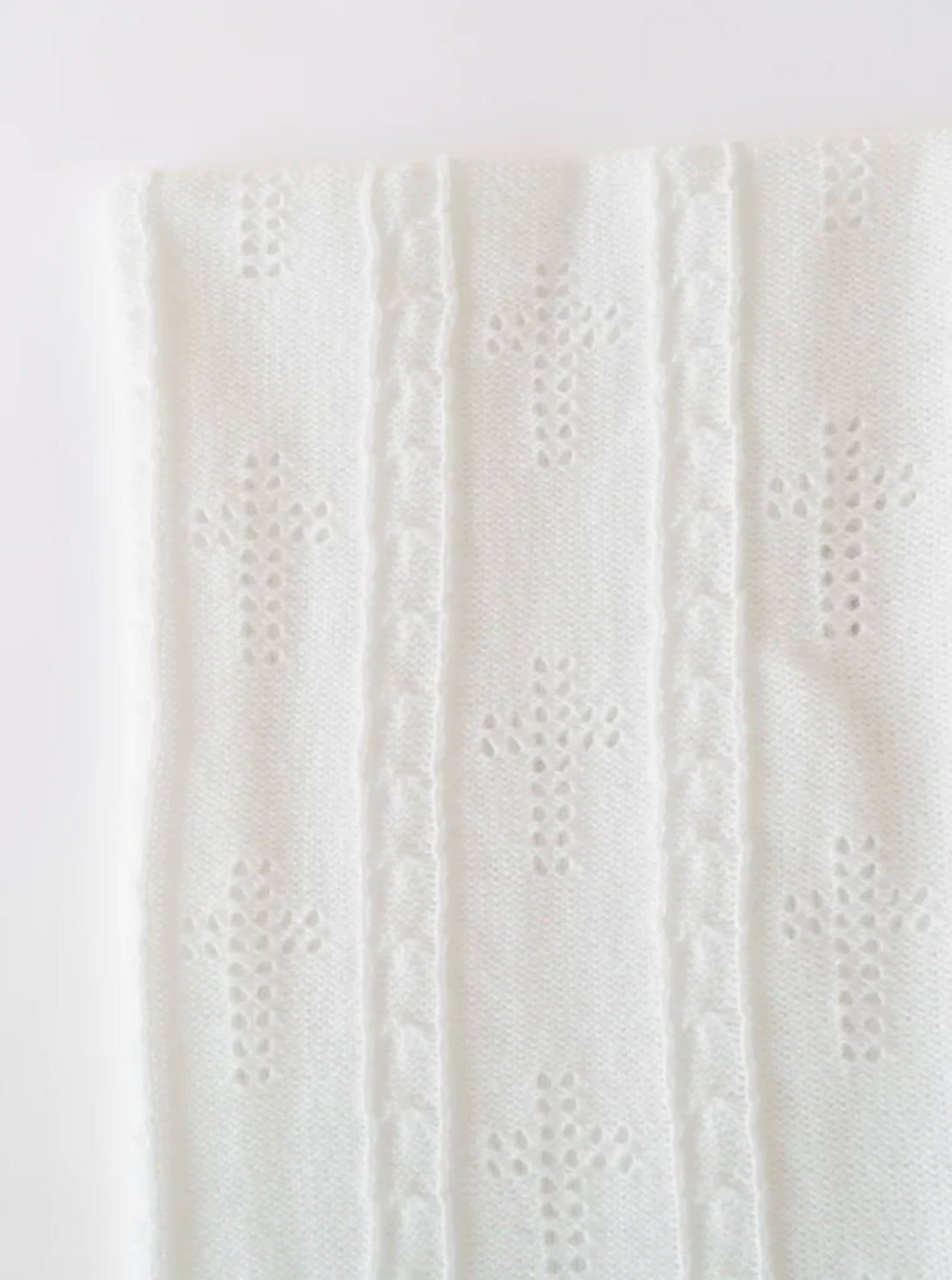 Bailey Baby Blanket - Worth Ave White Pointelle