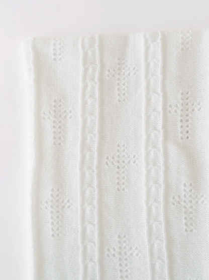 Bailey Baby Blanket - Worth Ave White Pointelle