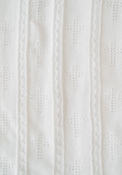 Bailey Baby Blanket - Worth Ave White Pointelle