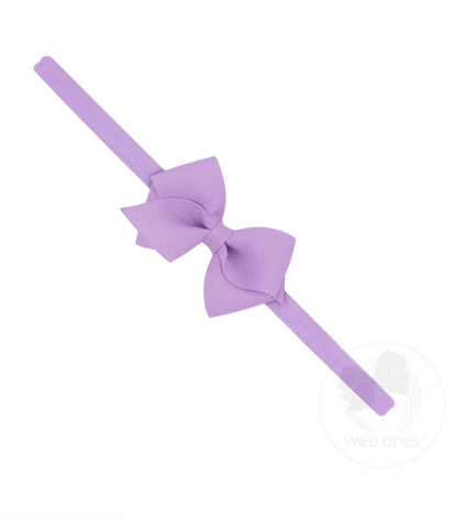Wee Grosgrain Bow on Matching Skinny Nylon Band
