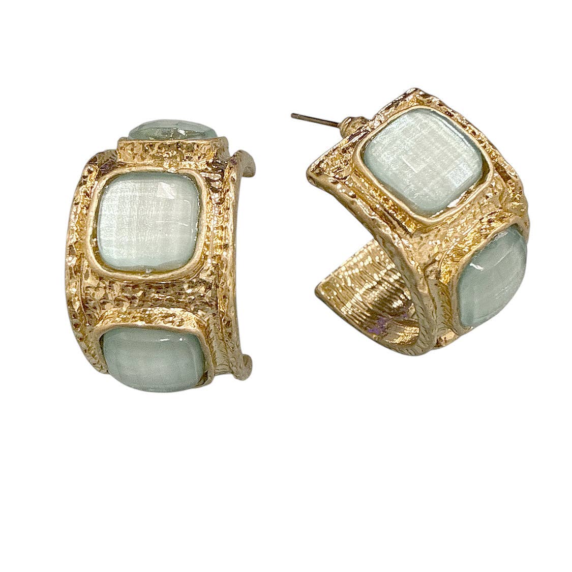 Palazzo Stone Hoops Teal