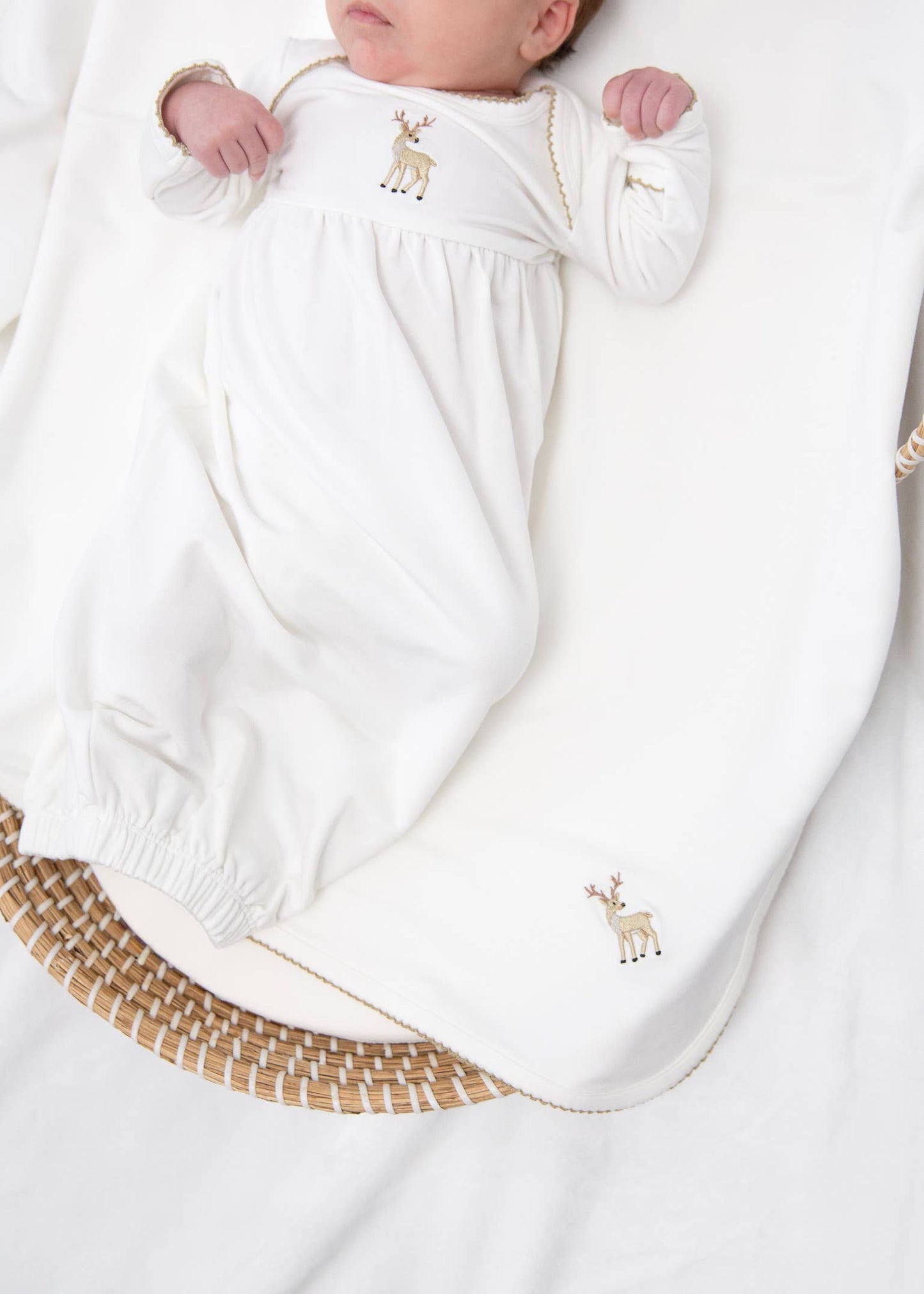 Pip Embroidered Blanket - Deer