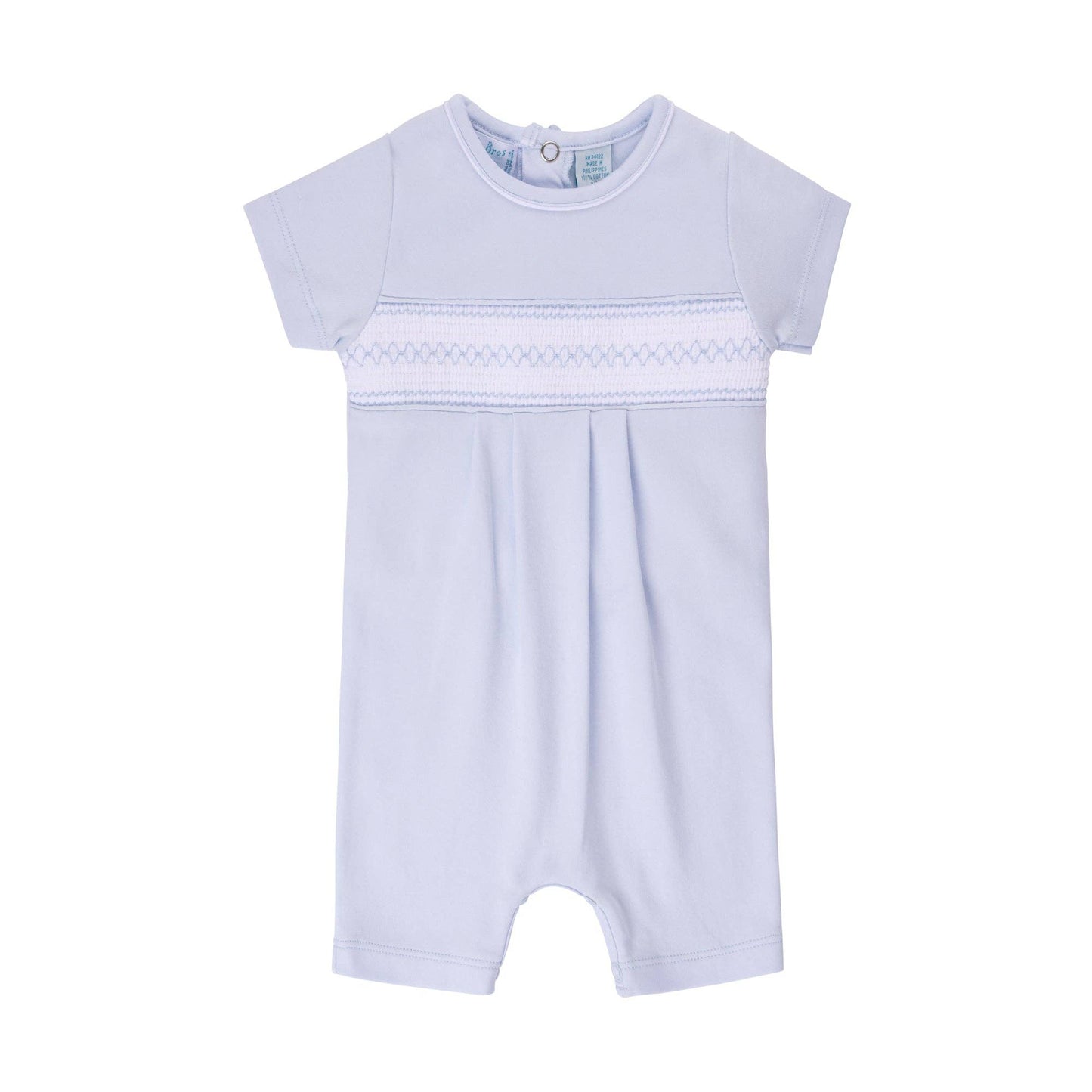 Baby Boy`s Blue Smocked Argyle Shortall