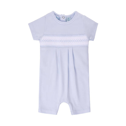 Baby Boy`s Blue Smocked Argyle Shortall