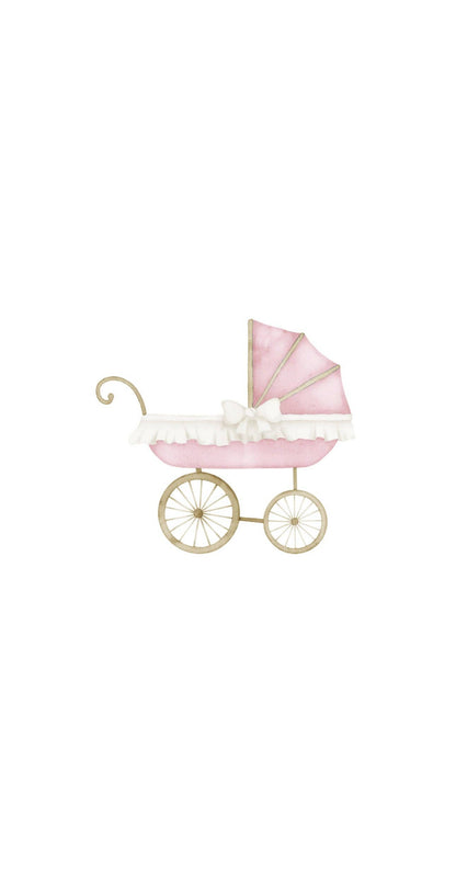 Vintage Pink Baby Carriage Printed Guest Towel (16ct)
