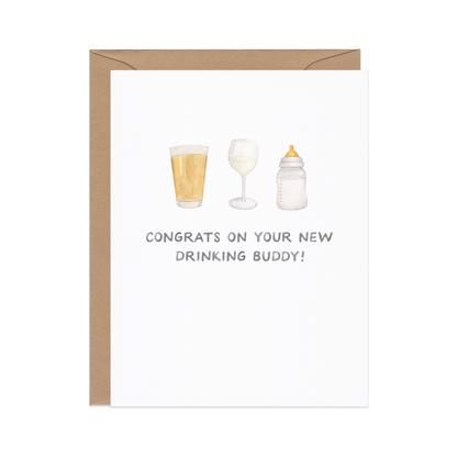 Drinking Buddies New Parents Greeting Card