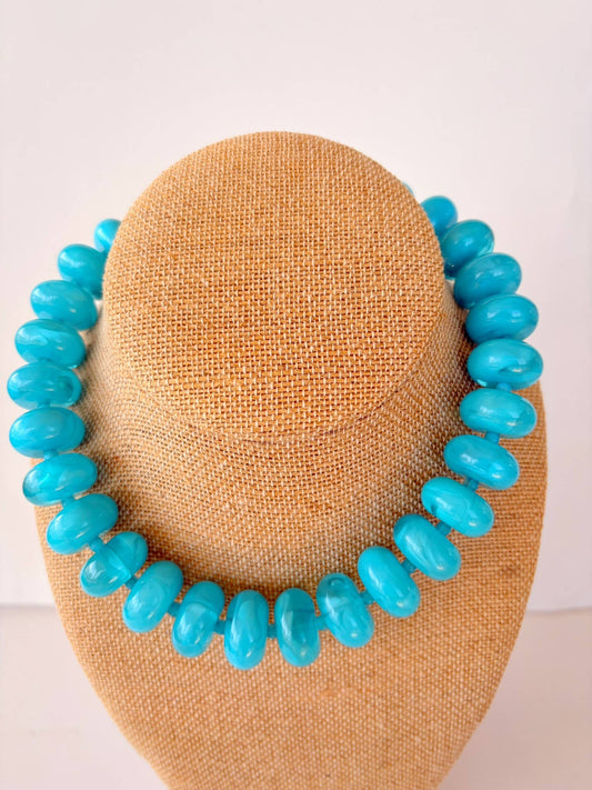 The Rory Turquoise Large Rondelle Beaded Necklace