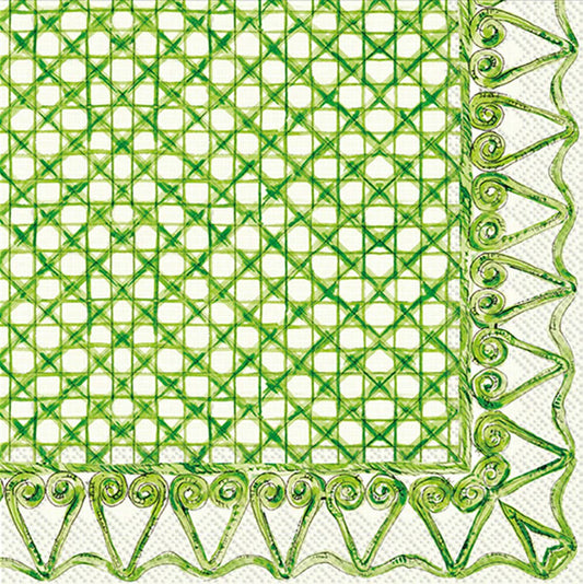 Botanical Cane Green Cocktail Napkins (20ct)