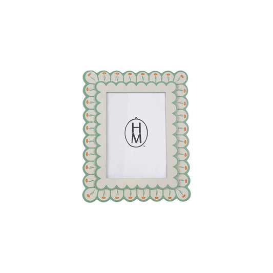 Scalloped Photo Frame with Flowers 5x7