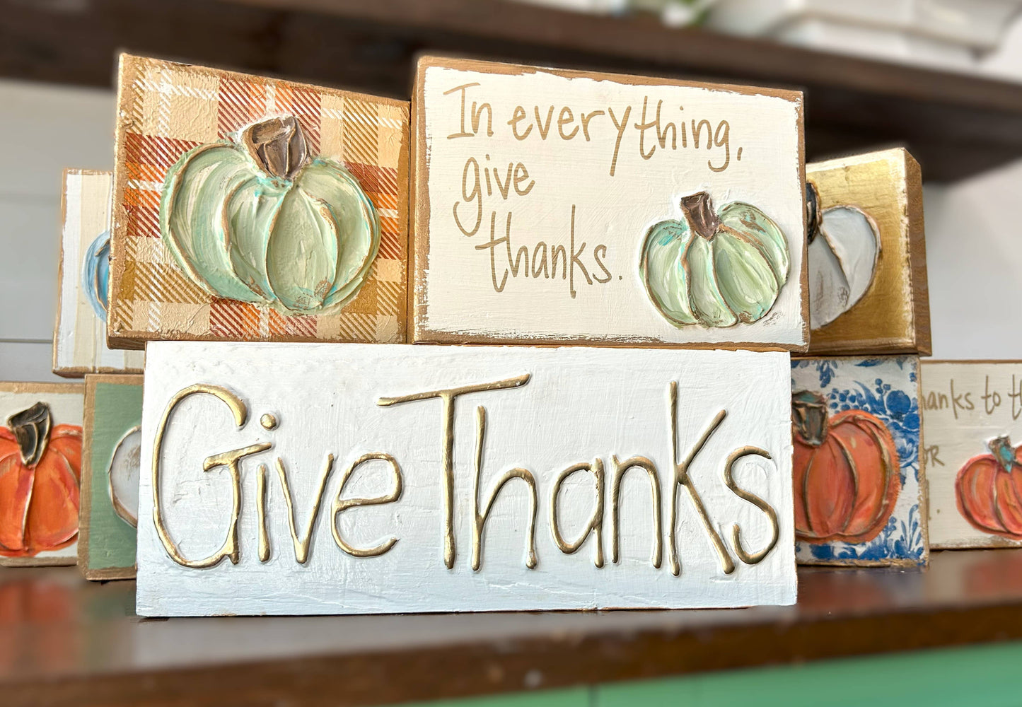 Thanksgiving Wooden Decor Blocks