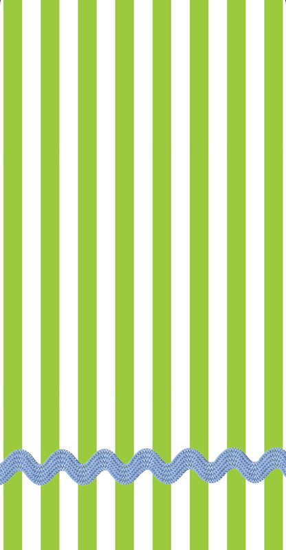 Ric Rac Green Stripe Printed Guest Towel (16ct)