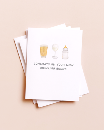 Drinking Buddies New Parents Greeting Card