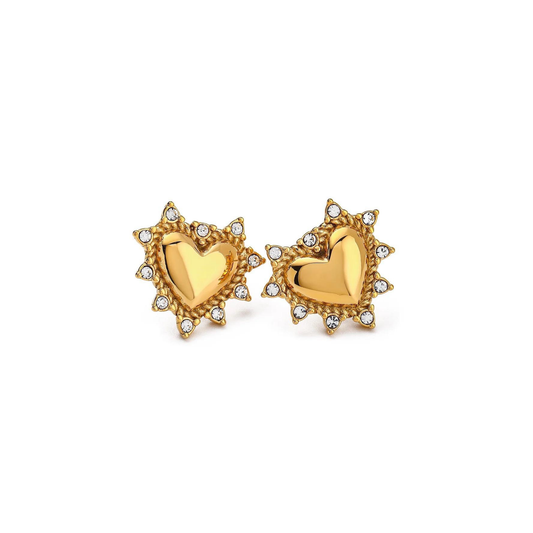 Stella Sunburst Heart Stud Earrings