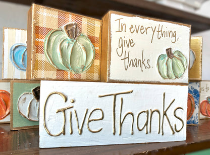 Thanksgiving Wooden Decor Blocks