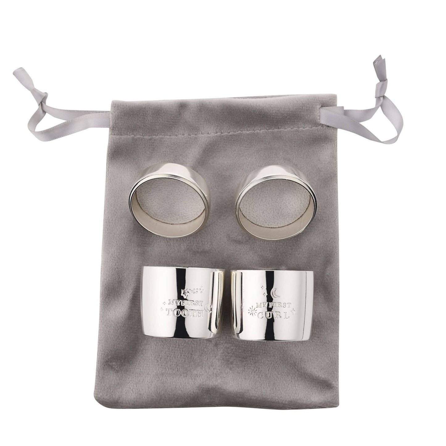 Star & Moon Silver Plated Barrel Shaped Keepsake Boxes (set of 2)