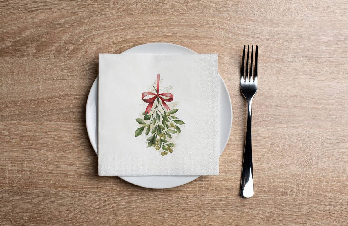 Mistletoe Christmas Cocktail Napkin (20ct)