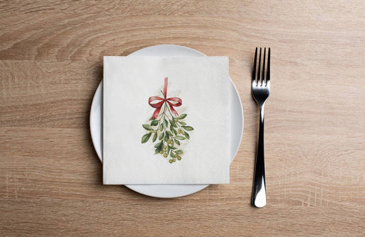 Mistletoe Christmas Cocktail Napkin (20ct)