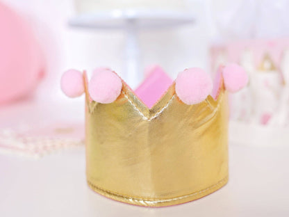 Gold & Pink Princess Birthday Crown