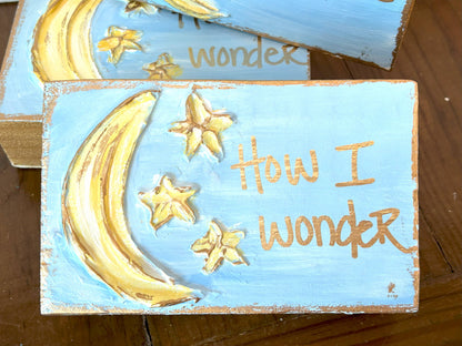 How I Wonder Twinkle Star Wood Block Decor