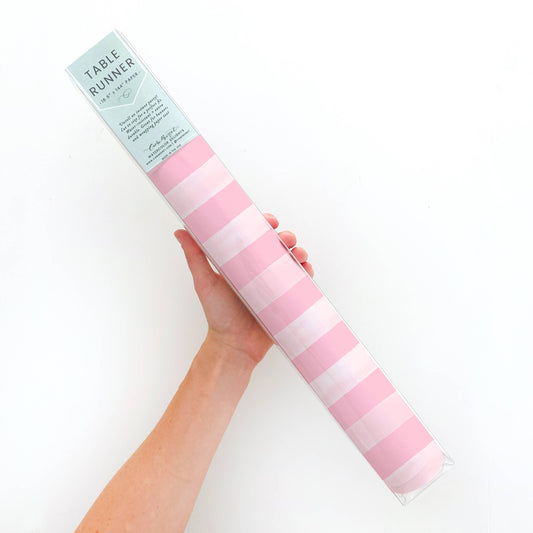 Pretty Pink Stripe Paper Table Runner