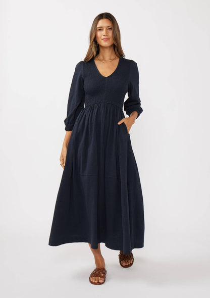 Midnight Smocked Maxi Dress