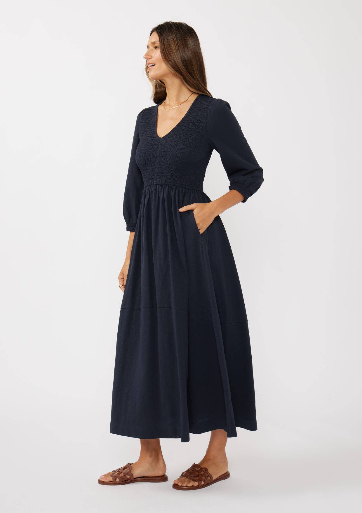 Midnight Smocked Maxi Dress