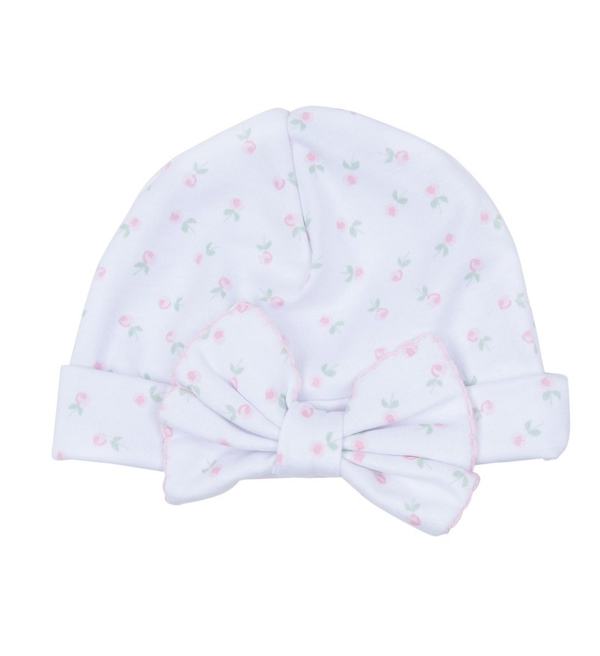 MB Juliette's Classics Print Hat Pink Roses (plain or bow)