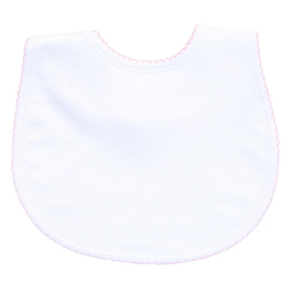 MB Essentials White Bib with Trim (Pink or Blue)