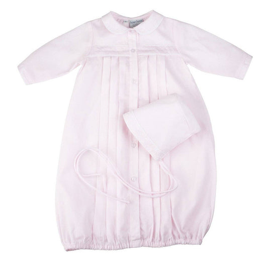 Feltman Preemie Girls Dot Embroidered Take Me Home Gown with Hat