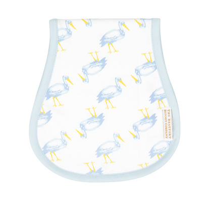 TBBC Oopsie Daisy Burp Cloth Sir Proper Stork w/ Buckhead Blue