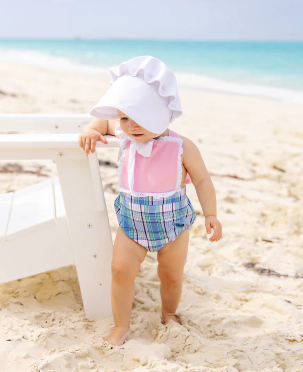 TBBC Sally Sunsuit Lauderdale Pier Plaid / Pier Party Pink Woven