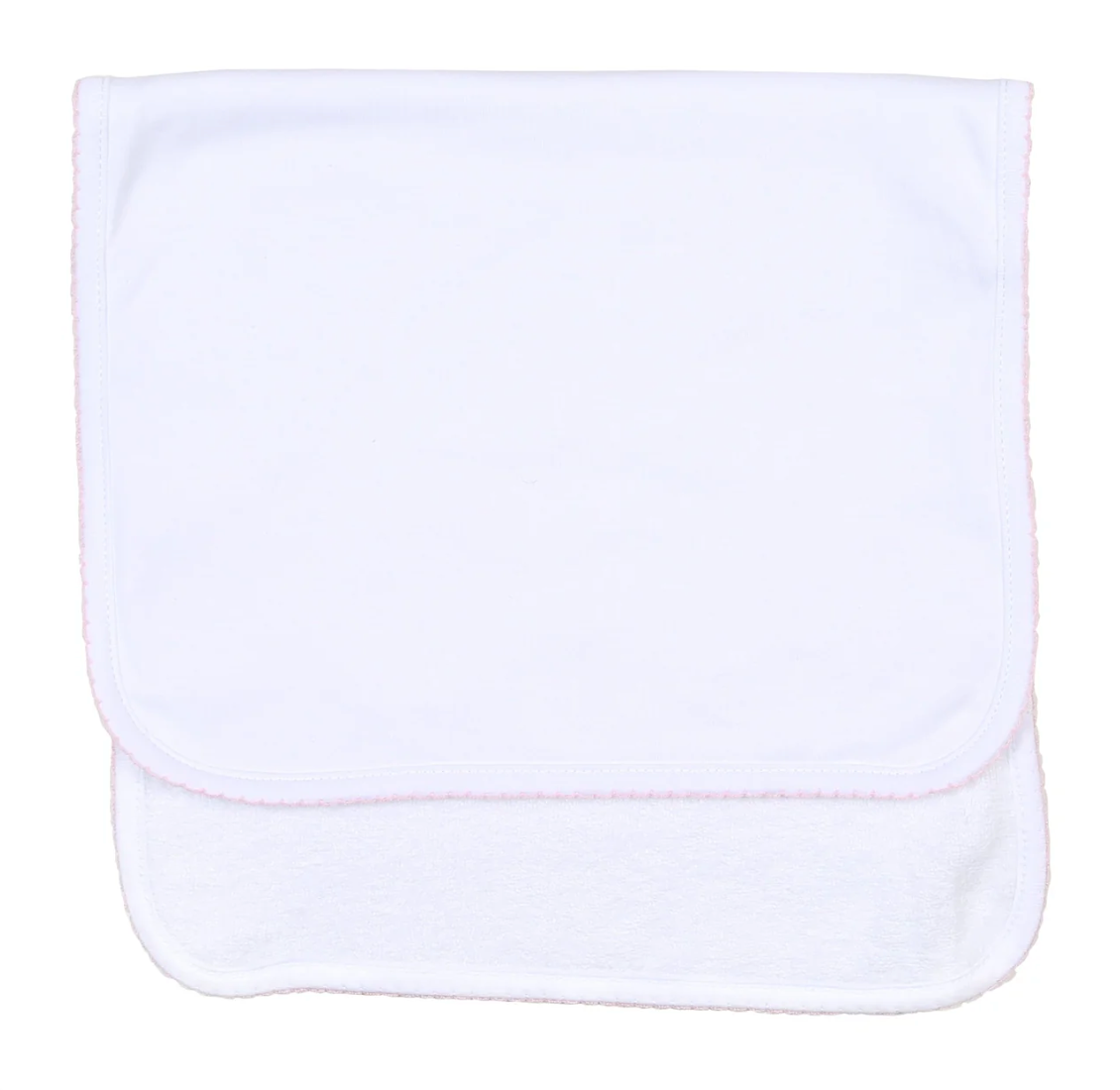 MB Essentials White Burp Cloth with Trim (Pink or Blue)