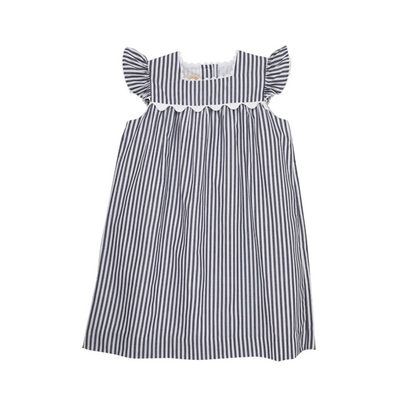 TBBC Rosemary Ric Rac Dress Nantucket Navy Stripe/Worth Avenue White