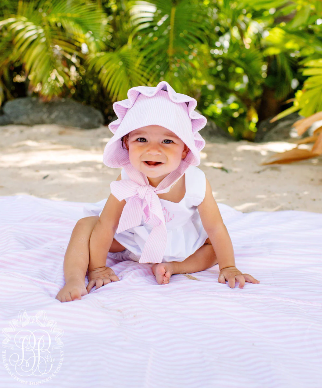 TBBC Beaufort Bonnet Pink Savannah Seersucker