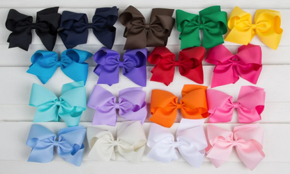 Medium Classic Grosgrain Hair Bow (Plain Wrap)- Wee Ones