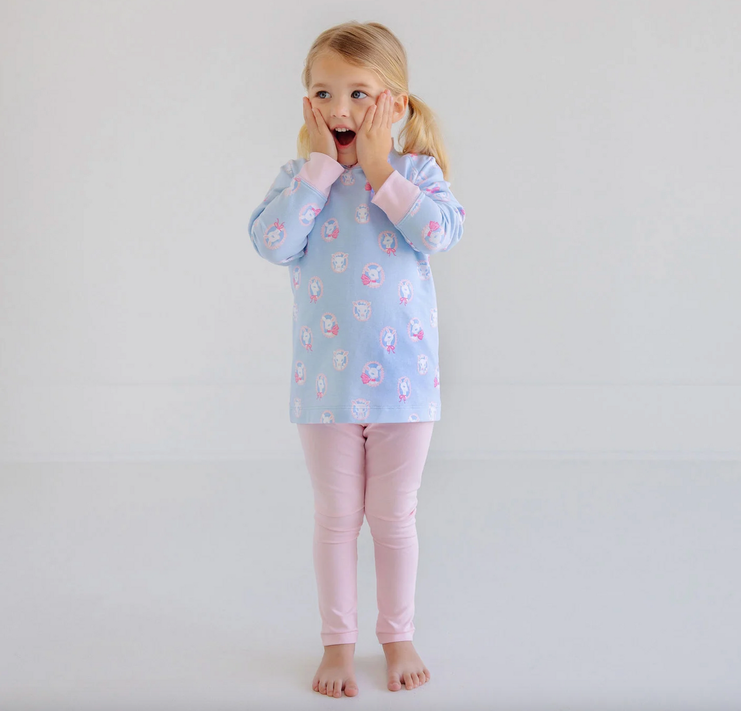 TBBC Cassidy Comfy Crewneck Dear Friends with Palm Beach Pink