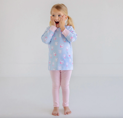 TBBC Cassidy Comfy Crewneck Dear Friends with Palm Beach Pink