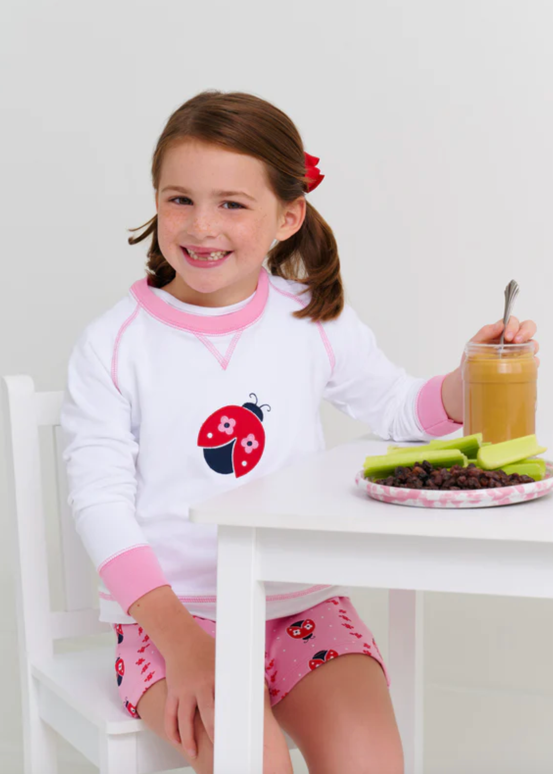 TBBC Cassidy Comfy Crewneck Ladybug Applique WAW