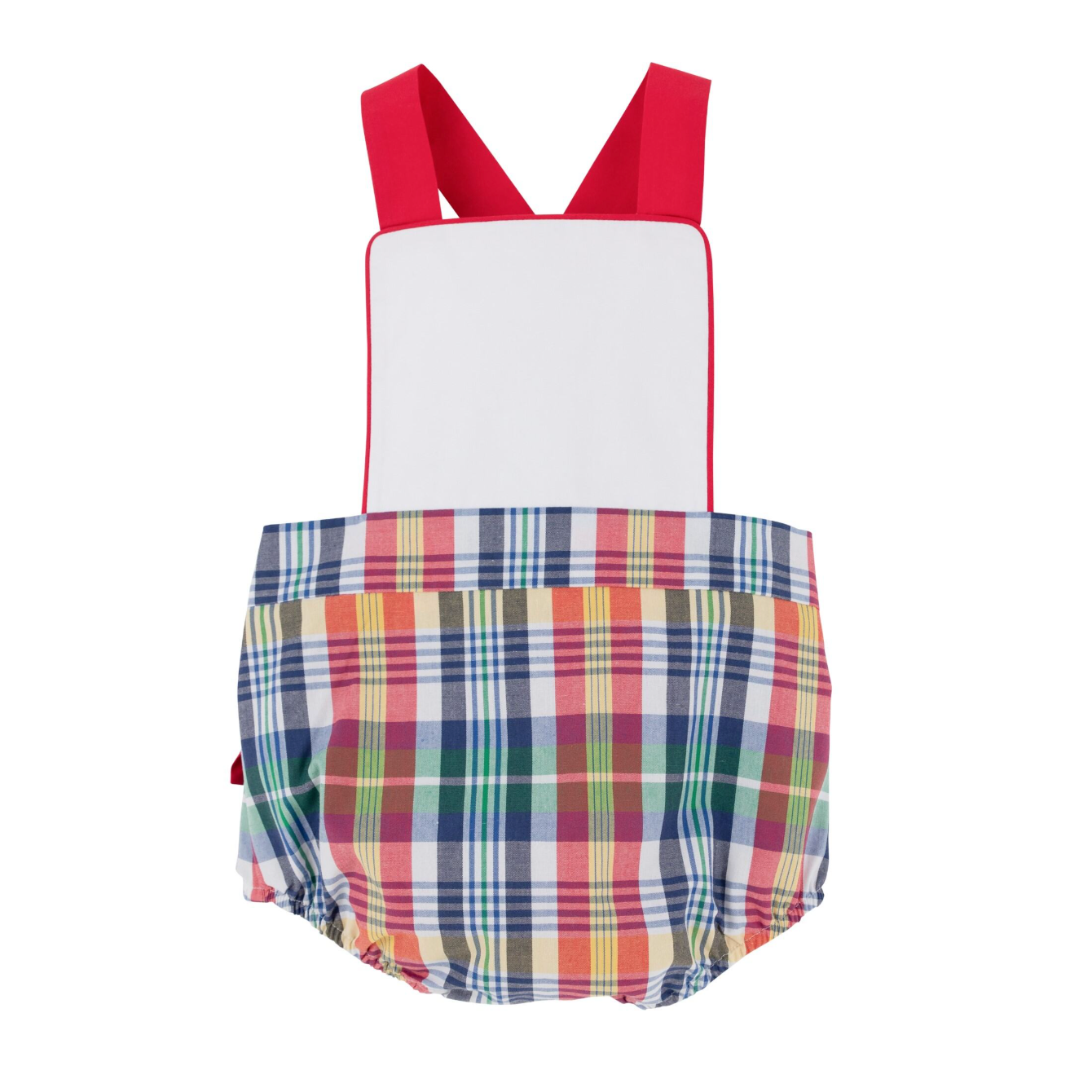 TBBC Sayre Sunsuit Monpelier Plaid - WA White with Richmond Red