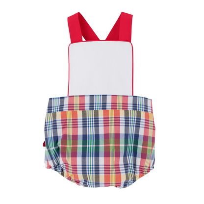 TBBC Sayre Sunsuit Monpelier Plaid - WA White with Richmond Red