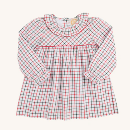 TBBC Old Town Tattersail LS Ramona Ruffle Dress (Woven)