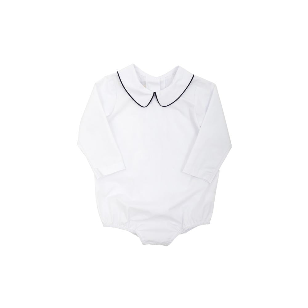 TBBC Peter Pan Shirt Woven LS Onesie White/Navy