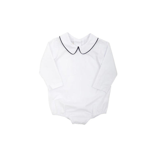 TBBC Peter Pan Shirt Woven LS Onesie White/Navy