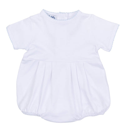 MB Essentials Bubble - White with Blue Picot Trim
